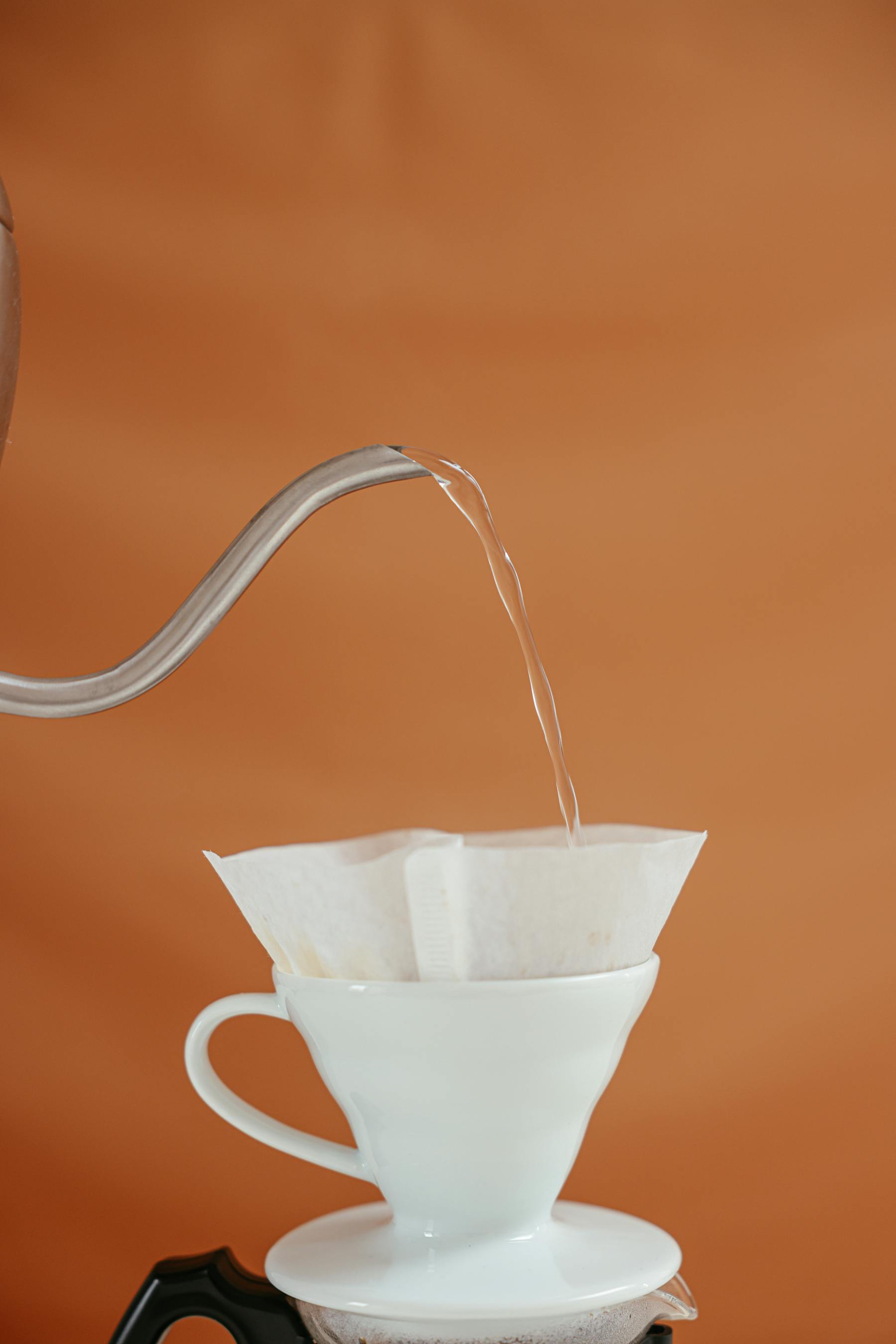 Pour-over coffee preparation detail