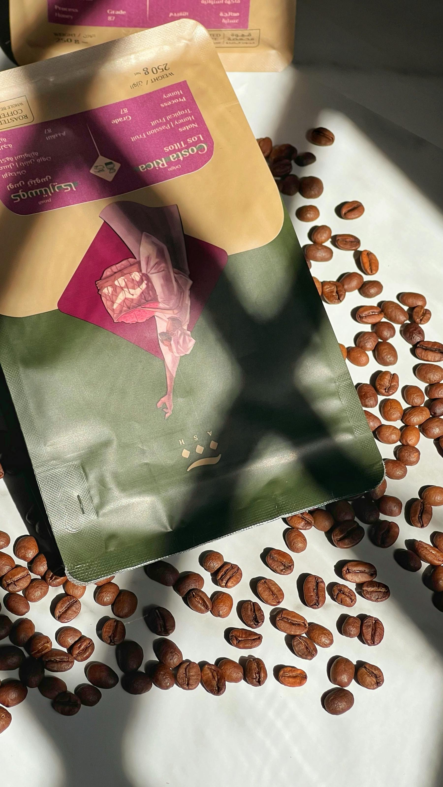 Packaged coffee bag for the online catalog